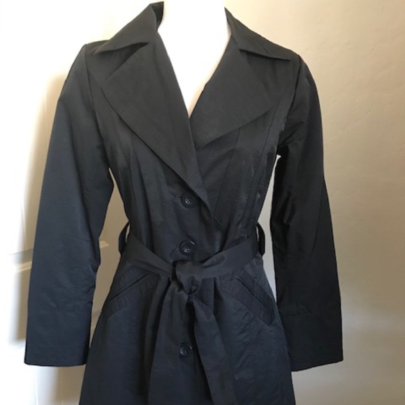 Ambition. Black Trench Coat. Size-Small - Picture 1 of 12